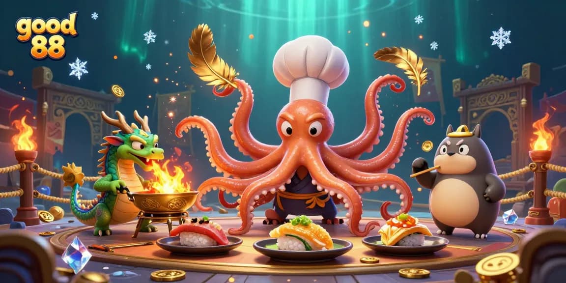 Experience exciting gameplay with good 88 in this dynamic casino scene featuring vibrant characters.