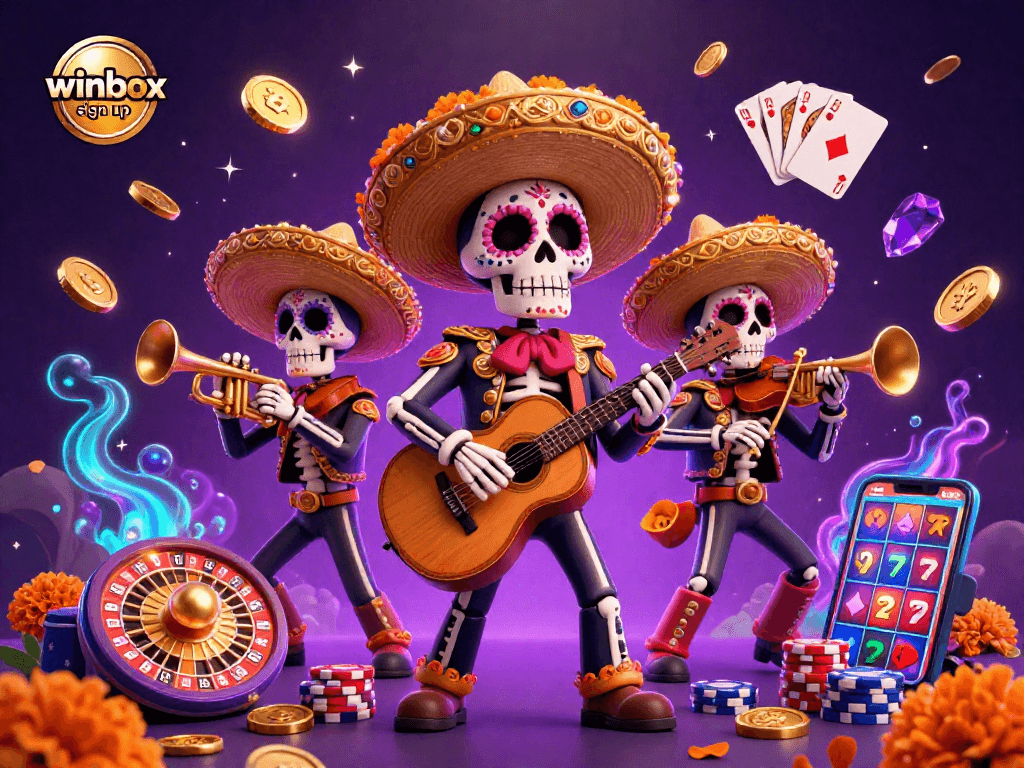 Winbox sign up for exciting slots and live casino action witnessed in a vibrant 3D scene.