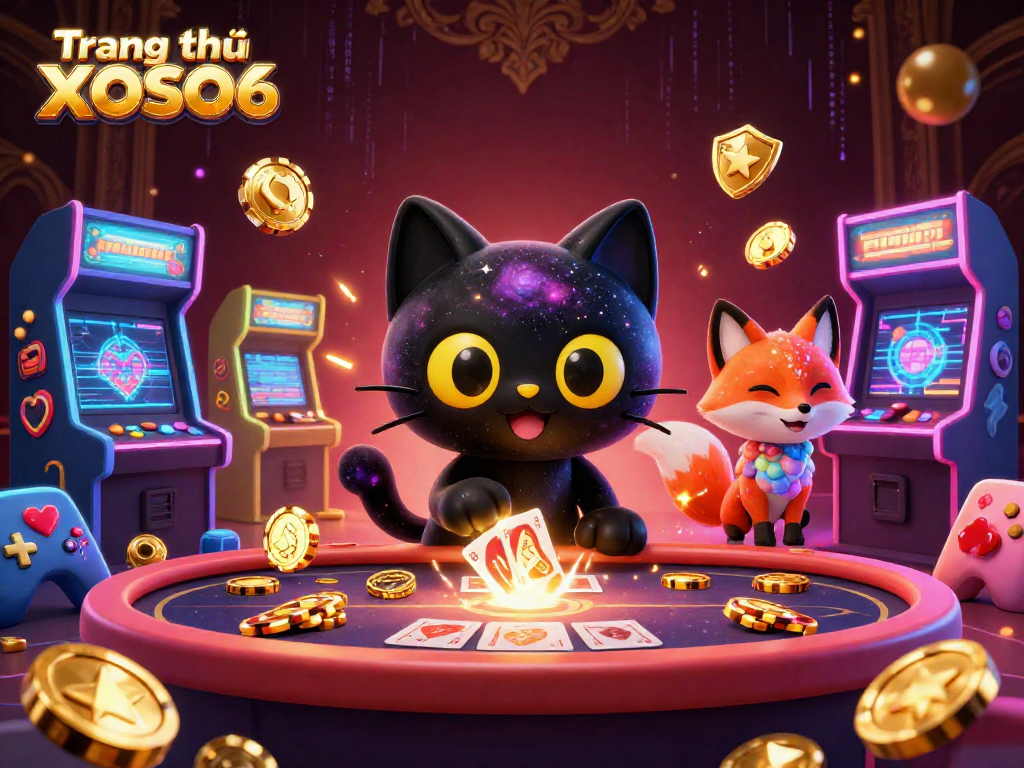 Experience excitement on the Trang chủ XOSO66 cosmic casino table with vibrant game elements and characters.