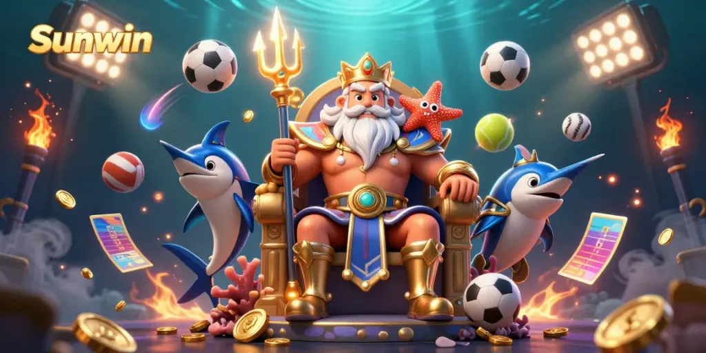 Experience the thrill of Sunwin's immersive underwater casino world with Neptune and dynamic gaming elements.
