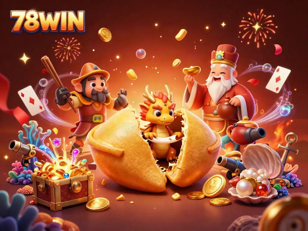Experience the excitement of winning at 78WIN's online casino with vibrant gaming elements and characters in a dynamic scene.
