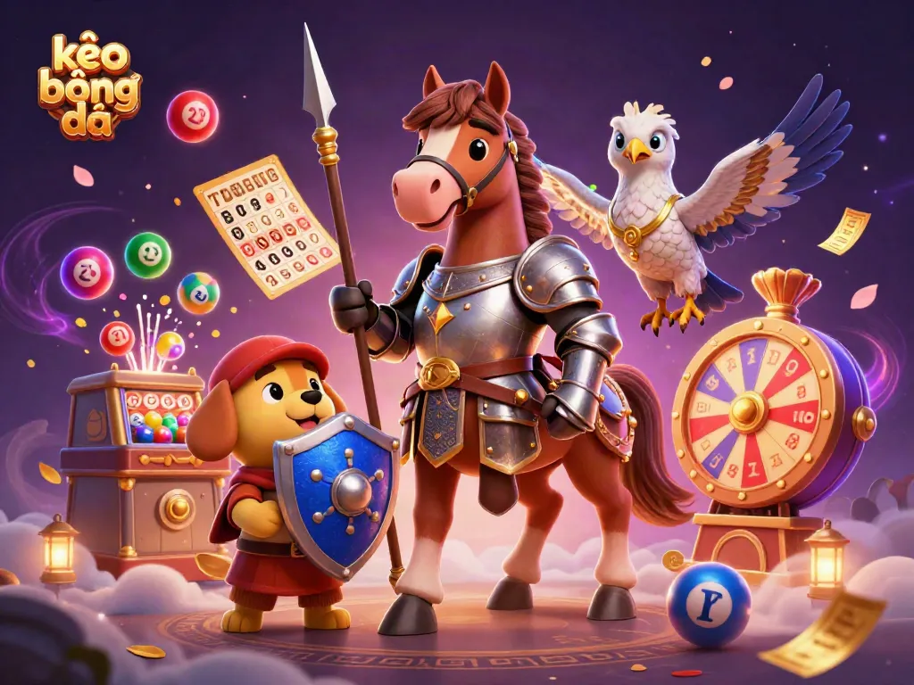 Engage with kèo bóng đá in this vibrant 3D illustration showcasing exciting betting elements and characters.