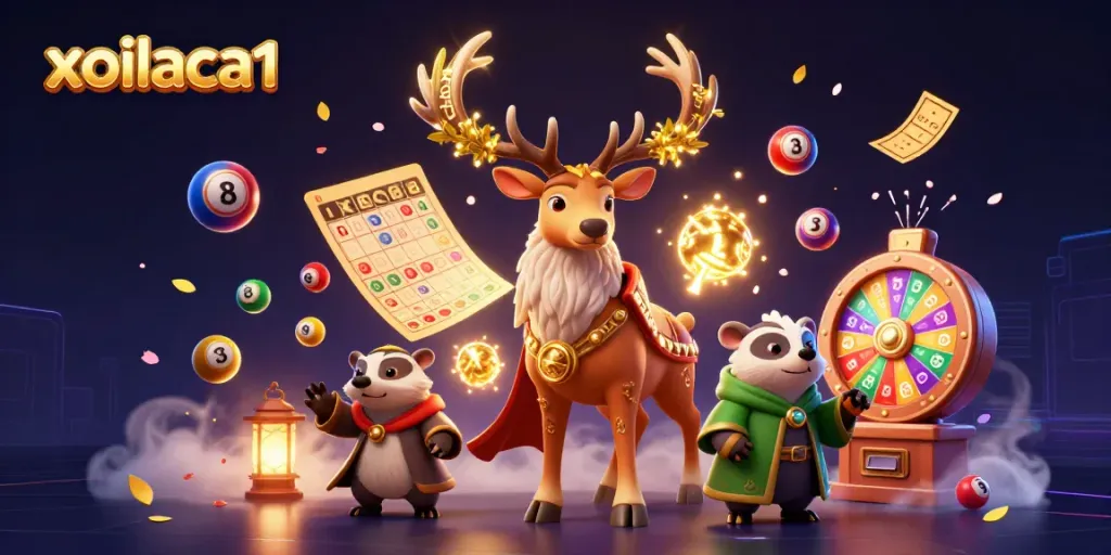 Engage in thrilling lottery action with colorful elements and characters at xoilaca1.