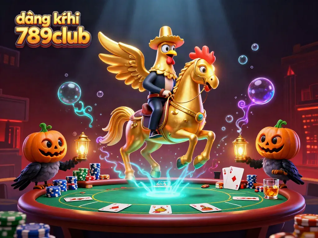 Engaging illustration of đăng ký 789club featuring a golden rooster in a thrilling casino atmosphere.