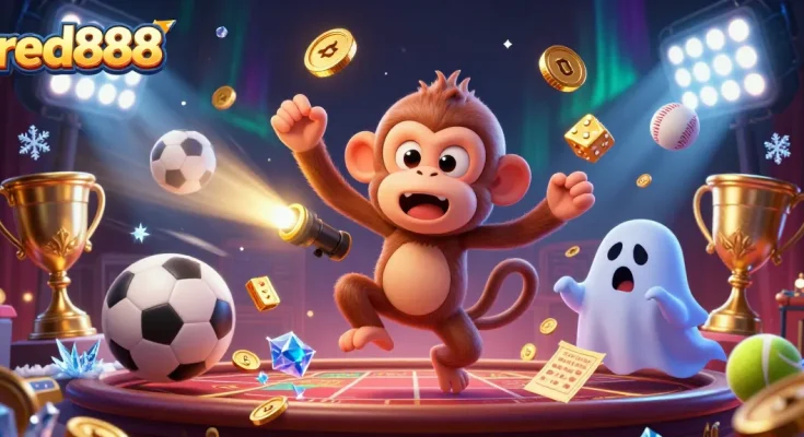 Experience thrilling gameplay at red888 with a mischievous poltergeist monkey and curious ghost-hunter puppy.