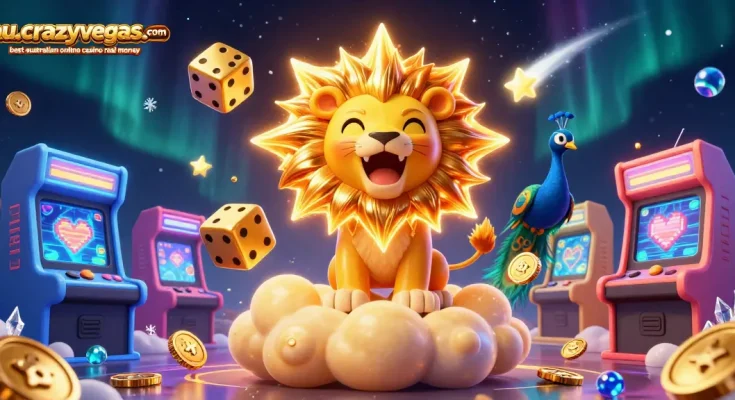 Experience the fun at au.crazyvegas.com best australian online casino real money with vibrant 3D casino art.