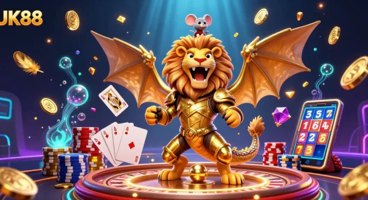 Engage with dynamic casino action at UK88 featuring a roaring golden chimera!