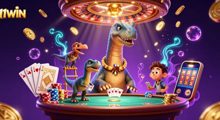Experience thrilling gaming moments with 11WIN in this vibrant casino scene.